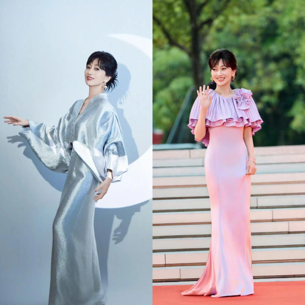 赵雅芝女神的礼服造型
永远都看不够呀！天天晒没关系
最近，赵雅芝的银灰色流光礼服