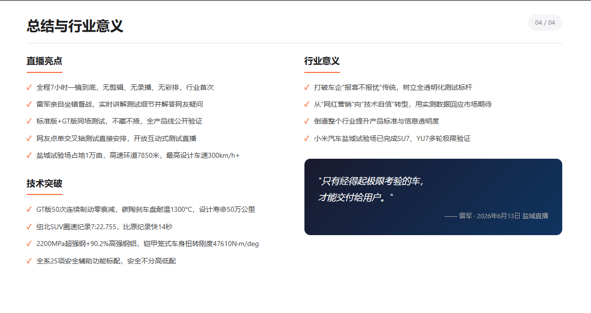 直播结束，我虽然没看完整，但我可以让我的miclaw总结给大家看最后，送给诸位雷