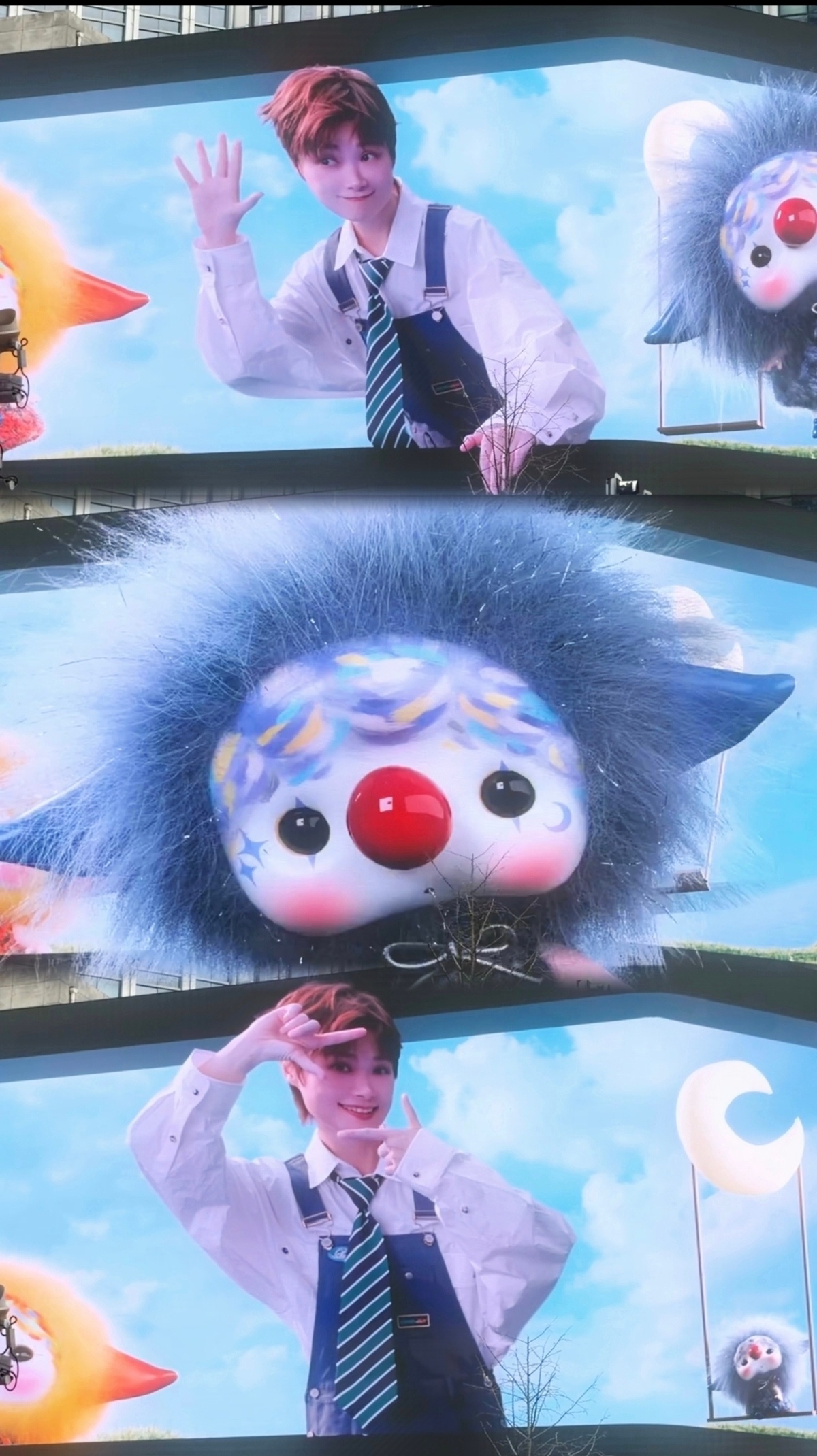 李宇春携CHOUCHOU亮相成都有多少人去成都春熙路打卡李宇春3D大屏了！好震撼