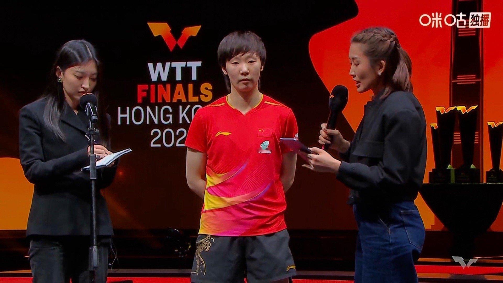 王曼昱卫冕WTT总决赛冠军王曼昱总决赛夺冠获56万奖金 王曼昱4-2战胜蒯曼（1