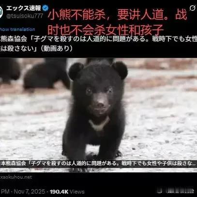 日本真的很会美化历史，洗白自己的历史，日本的动物保护协会说小熊不能杀，要讲人道，