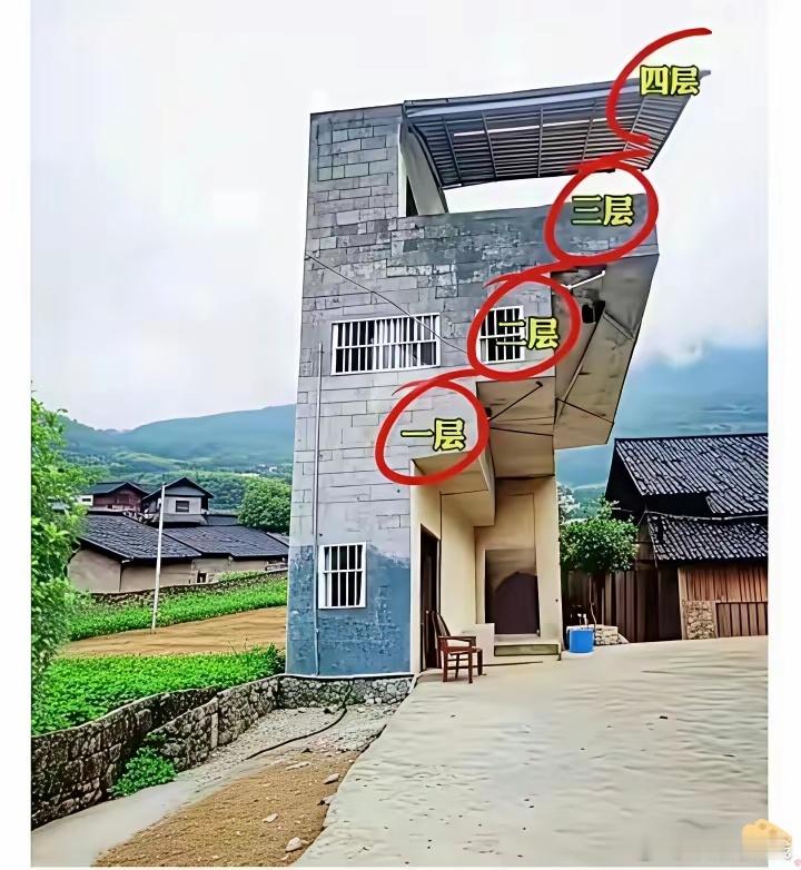 这个房子的设计有点奇葩！不得不感叹真是一个敢设计，一个敢建。 