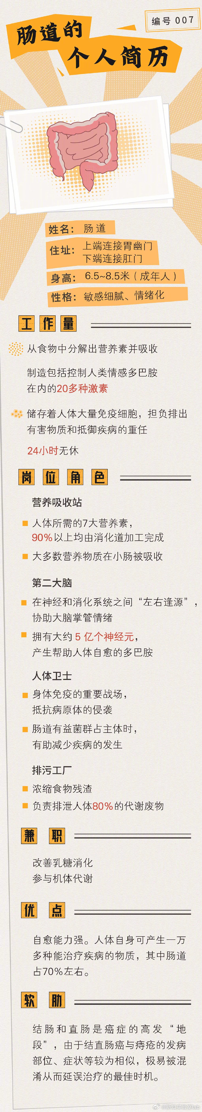 【#肠道是个情绪敏感型器官#】肠道掌管消化吸收，还拥有丰富的神经细胞，能够自主向