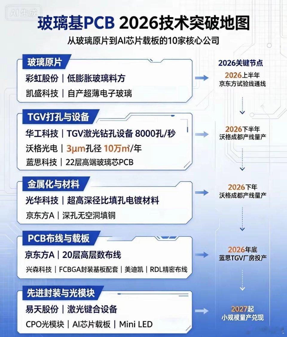 PCB+玻璃基板｜2026年有重大技术/产能新进展10家核心公司1. 沃格光电｜