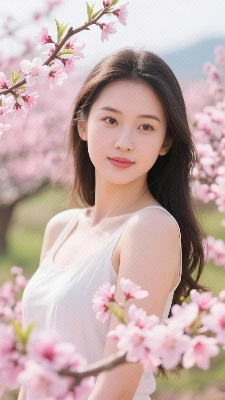樱花树下，少女如画，春日暖阳，美不胜收。🌸💕