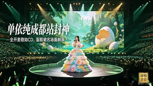 单依纯成都演唱会封神！全开麦稳如CD，蛋糕裙名场面全网刷屏