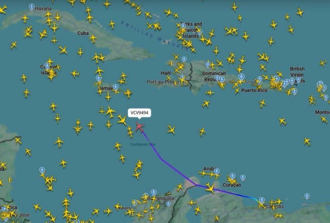 ‼️🇺🇸🇻🇪委内瑞拉总统尼古拉斯·马杜罗的飞机已从加拉加斯起飞，正向北飞