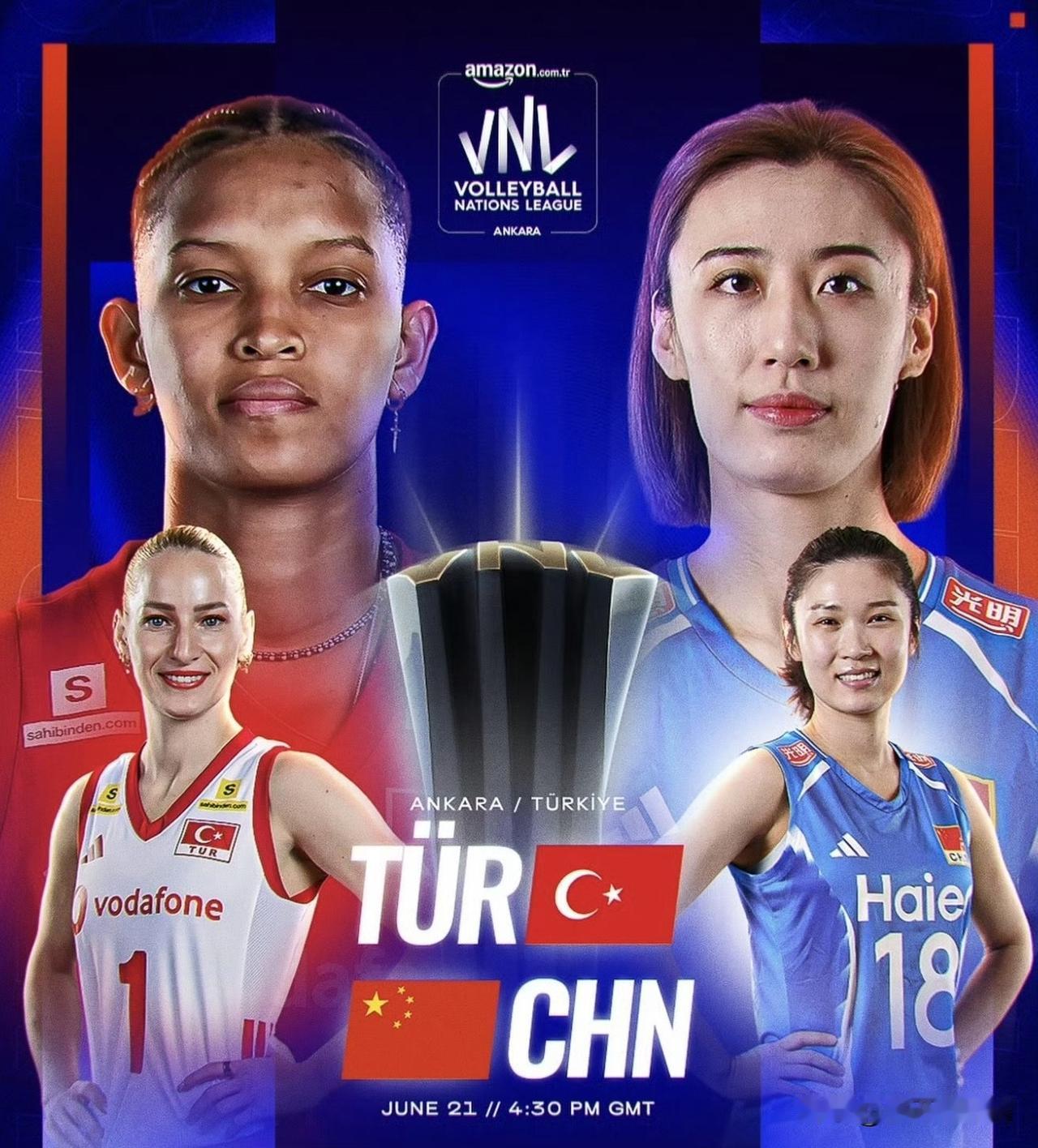 聚焦中国女排VS土耳其女排，不是今晚21:00开战，而是明天凌晨0:30，时间有