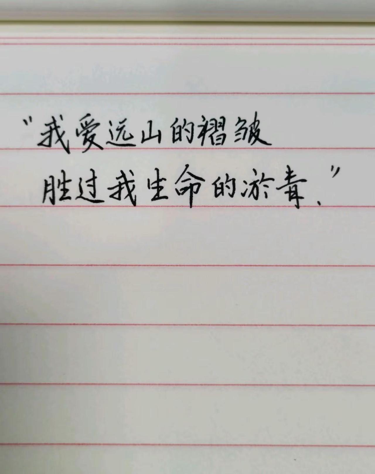 我爱远山的皱褶，胜过我生命里的淤青。