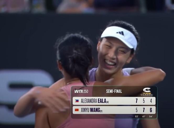 王欣瑜2:1逆转取胜伊埃拉，昂首杀入奥克兰公开赛的决赛，这也是她的第二个巡回赛单