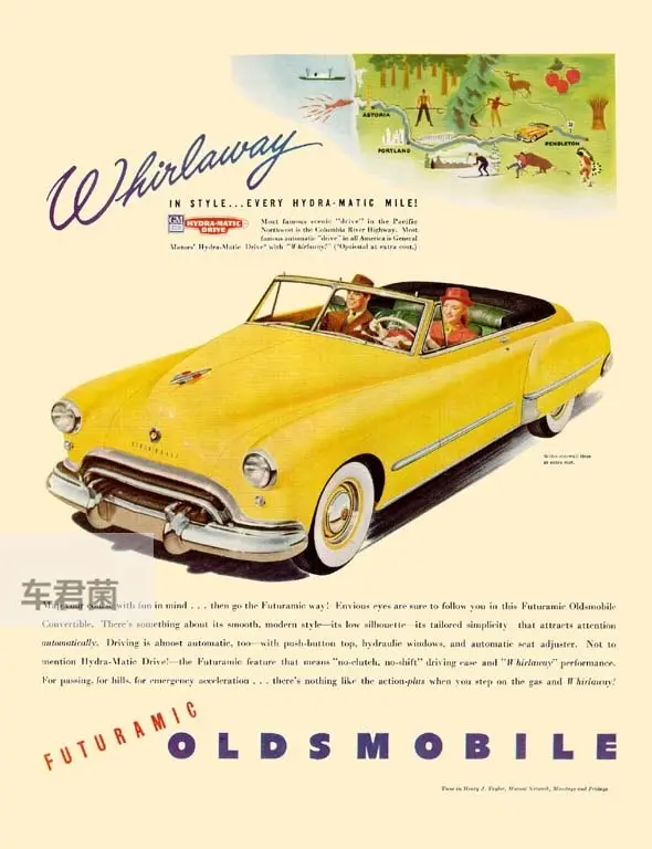 奥兹莫比尔 1948/49年的汽车海报。