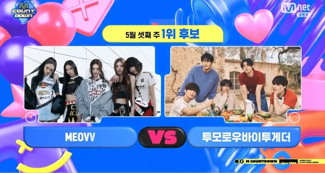 今天mcountdown一位候补MEOVV VS TXT ​​​