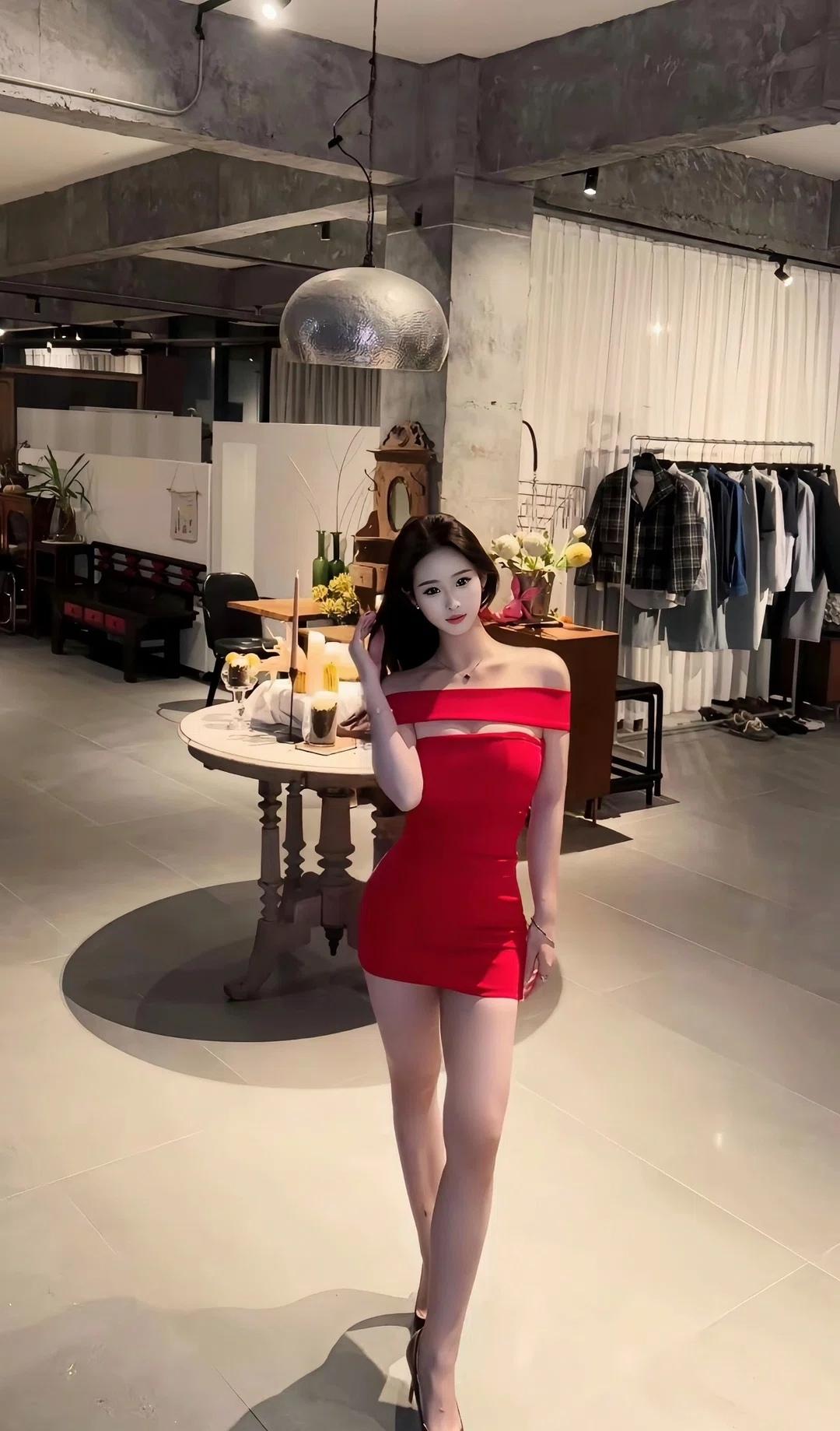 红色连衣裙，优雅气质，尽显女性魅力！💃🏻👗💃🏻
红色的裙摆垂落时，恰好