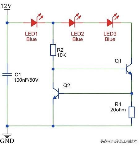 有一个制作LED灯的电子厂的面试题，让判断给出的电路图中哪个LED灯亮。从给出的