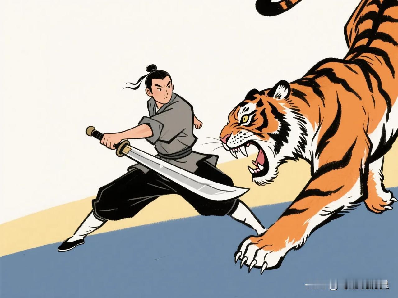 李广的孙子李禹取笑宦官，宦官到汉武帝那告状，皇帝决定把他扔进虎池子里吓一吓他，绳