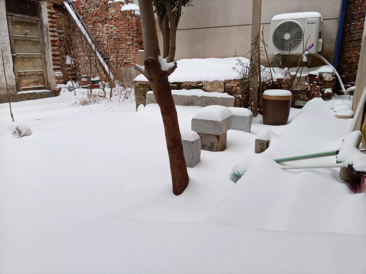 一张照片晒晒你家门前的风景去年的雪下得很大。