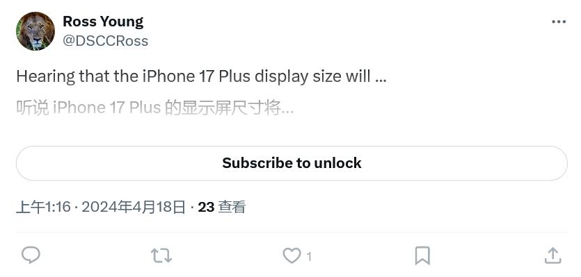 【iPhone 17 Plus将缩小尺寸】据此前多方爆料，苹果将在iPhone 