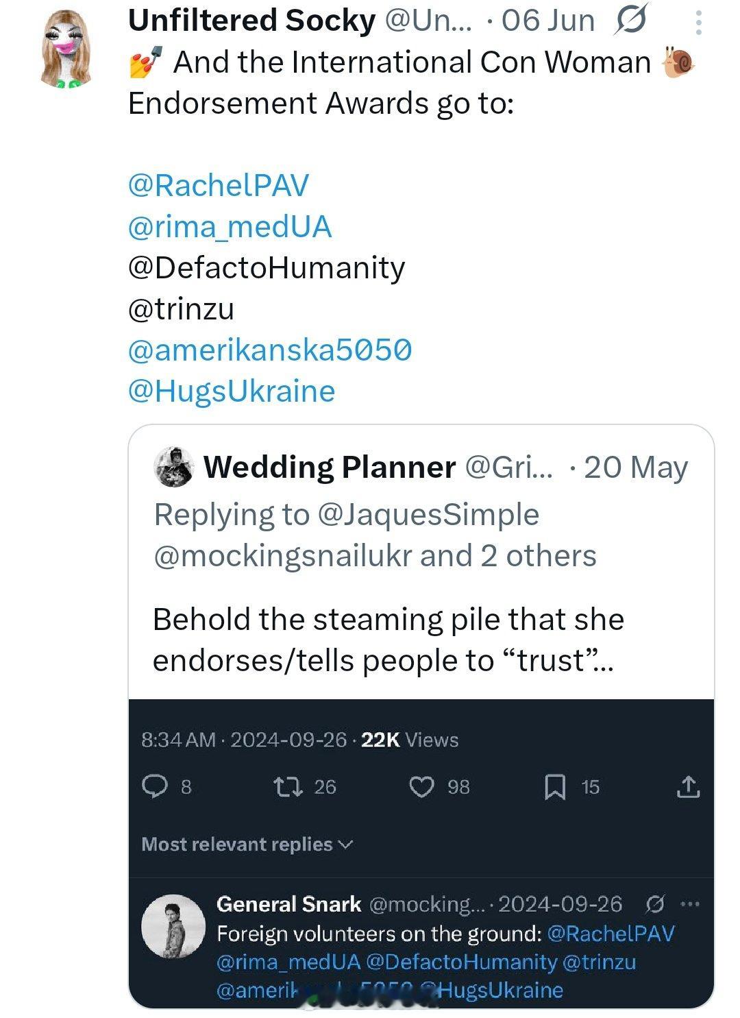 俄乌冲突 自称是在乌克兰武装部队服役的加拿大志愿者埃普丽尔・哈格特。埃普丽尔抛弃