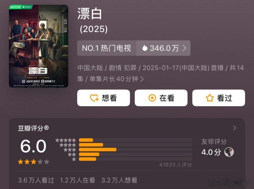 漂白豆瓣开分6.0分  漂白豆瓣评分6.0   漂白这个分数你们觉得如何 