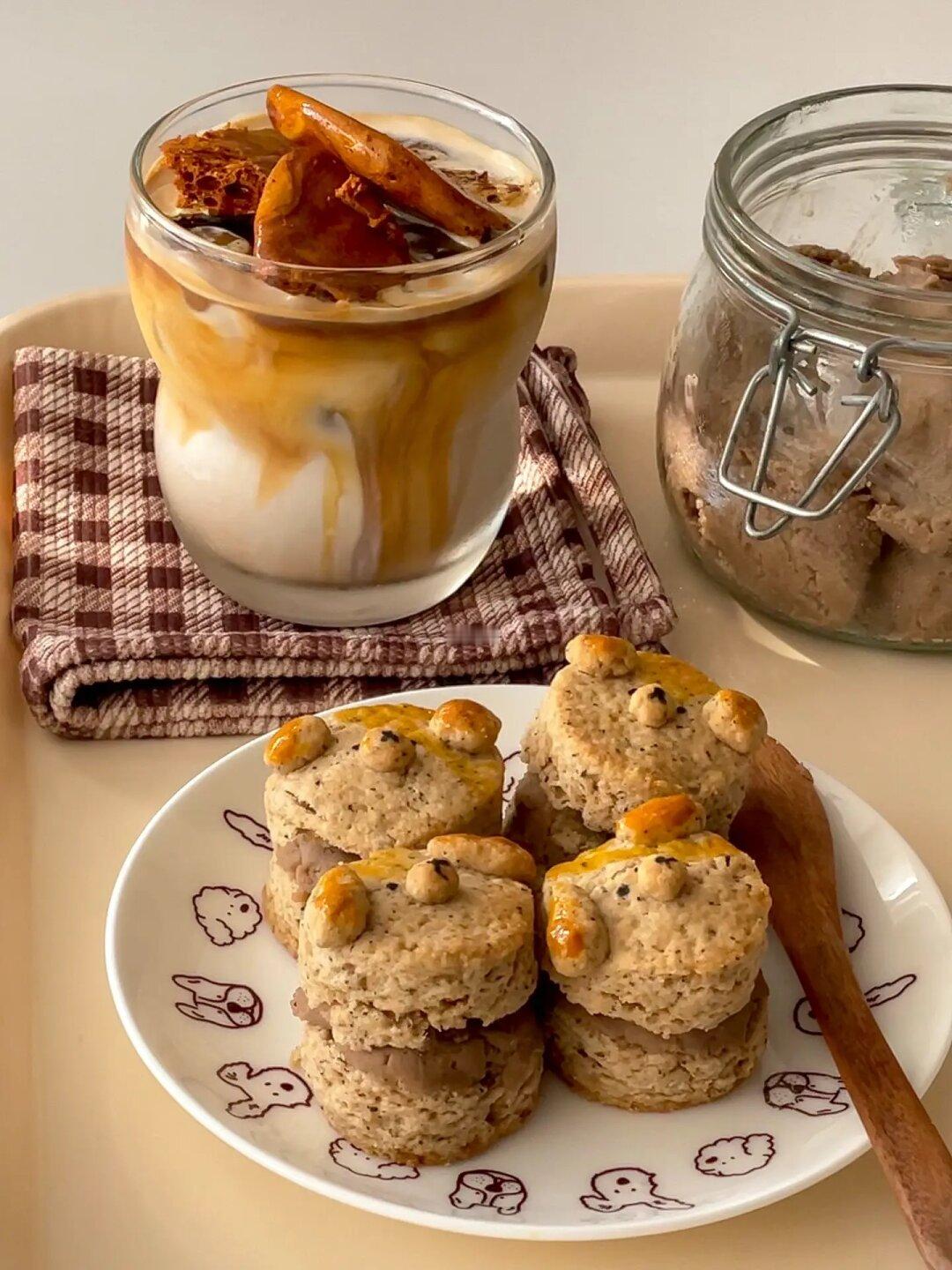 秋日美拉德小熊🐻 红茶栗子司康