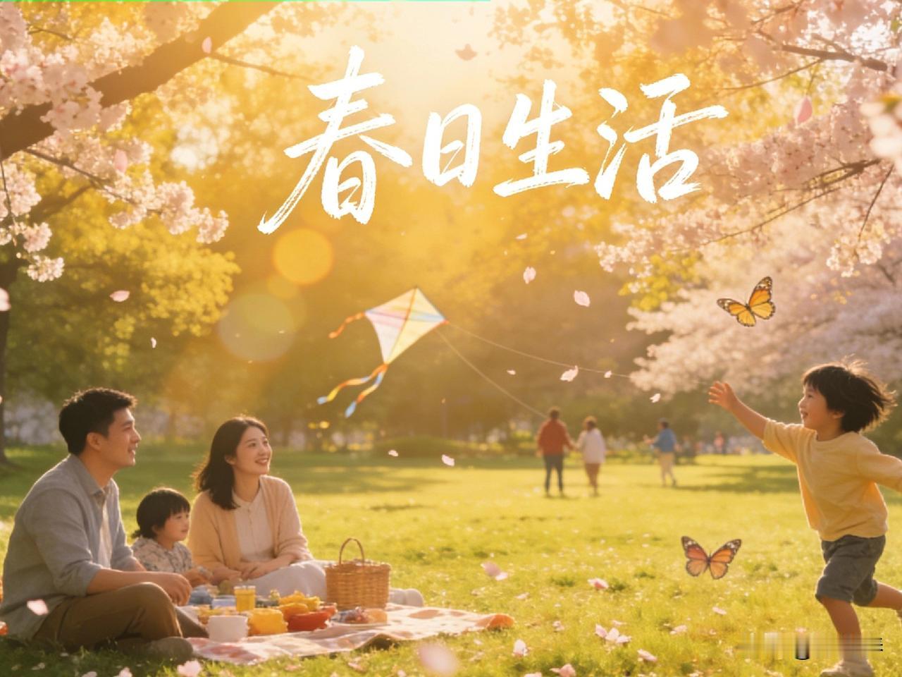 风轻轻掀开三月的信笺，
樱花将粉色的温柔铺满枝桠，
藤编篮子里装满刚摘下的草莓，