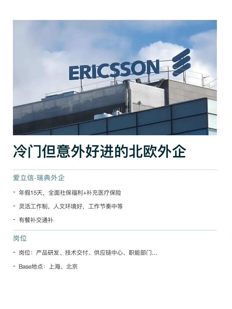 冷门但意外好进的北欧外企