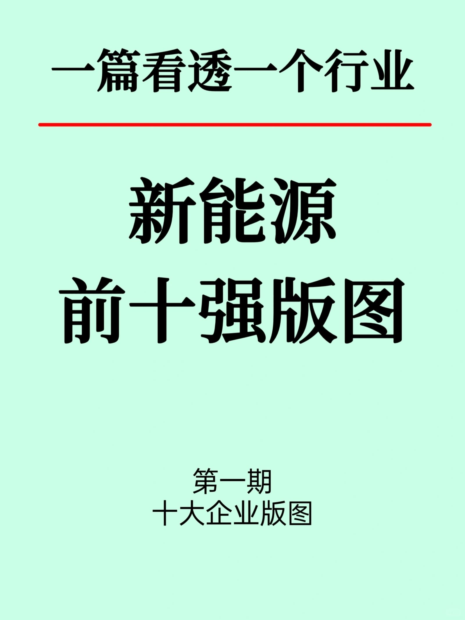 新能源四大领域前十强企业