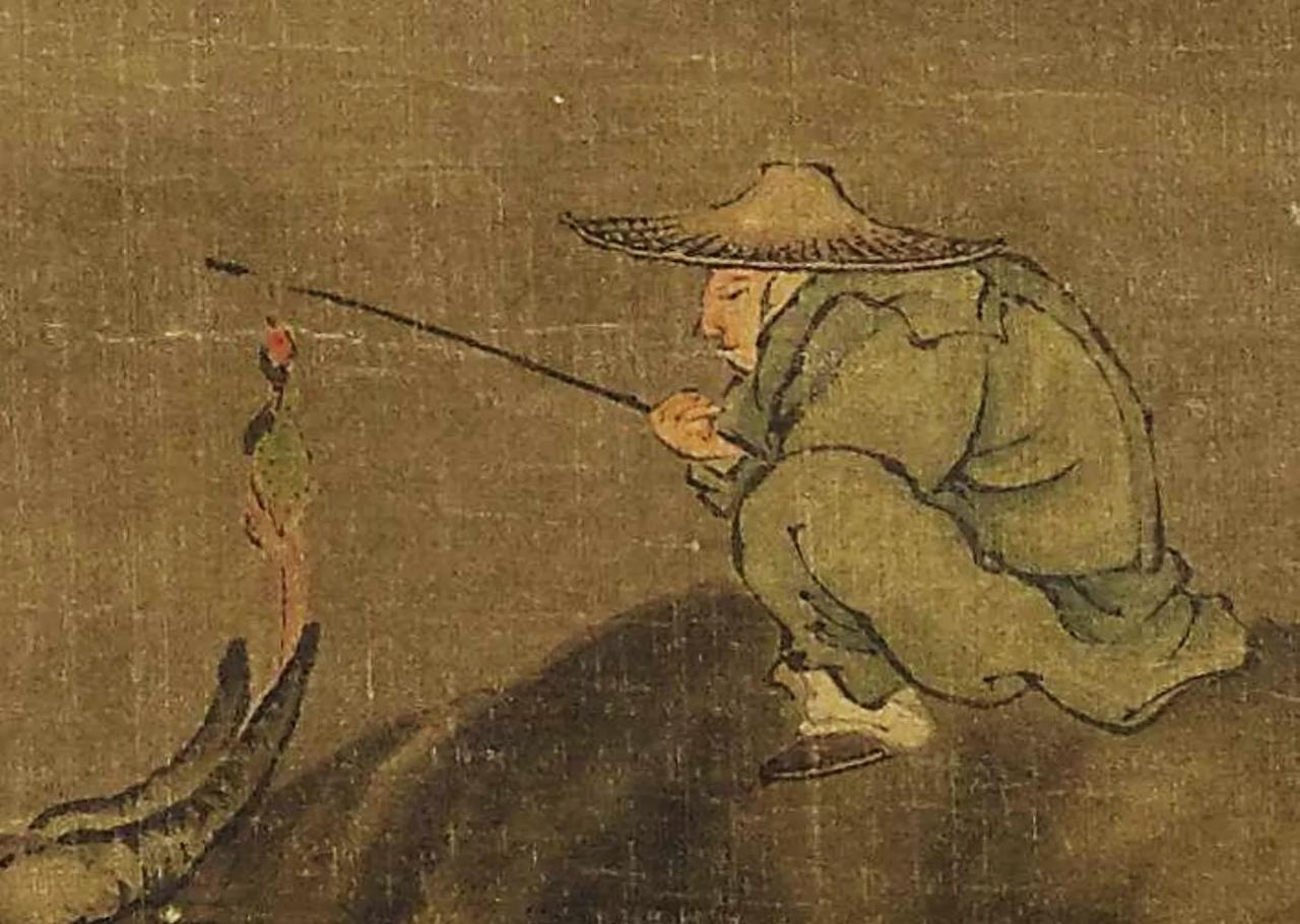 宋代风俗画里，牧牛、赶驴、行旅题材常出现长杆悬挂猎物的形象，野鸡、野兔最为多见，