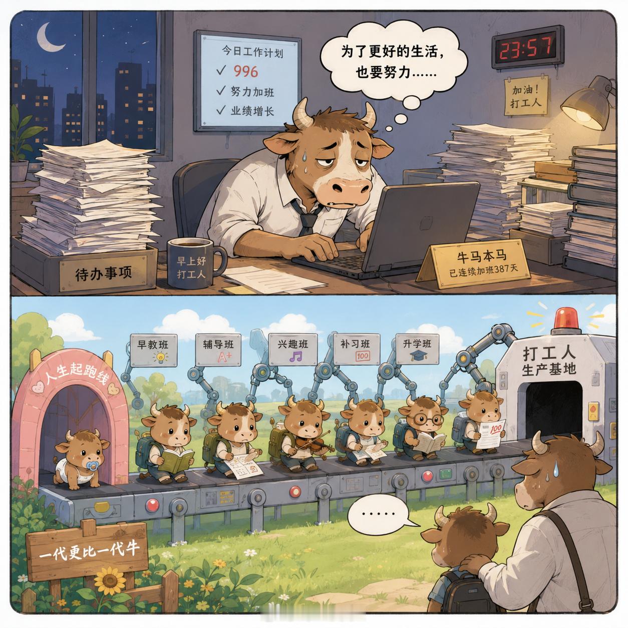 为啥现在的年轻人越来越不喜欢生孩子？因为不想用990加班内卷的牛马日子赚来的辛苦
