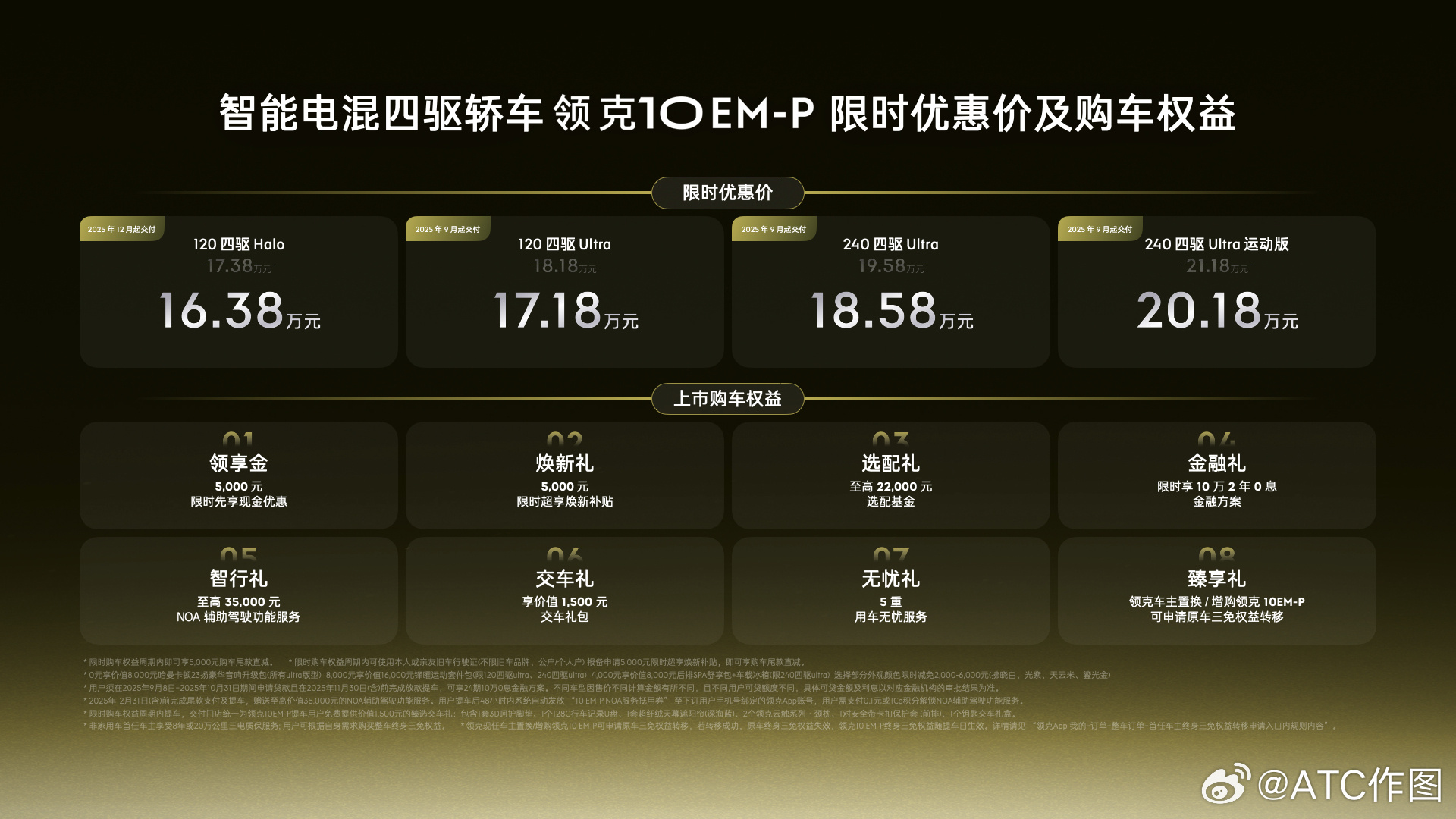 领克10EM-P：把20万级插混轿车的“配置天花板”，直接焊死在“全系四驱”上。