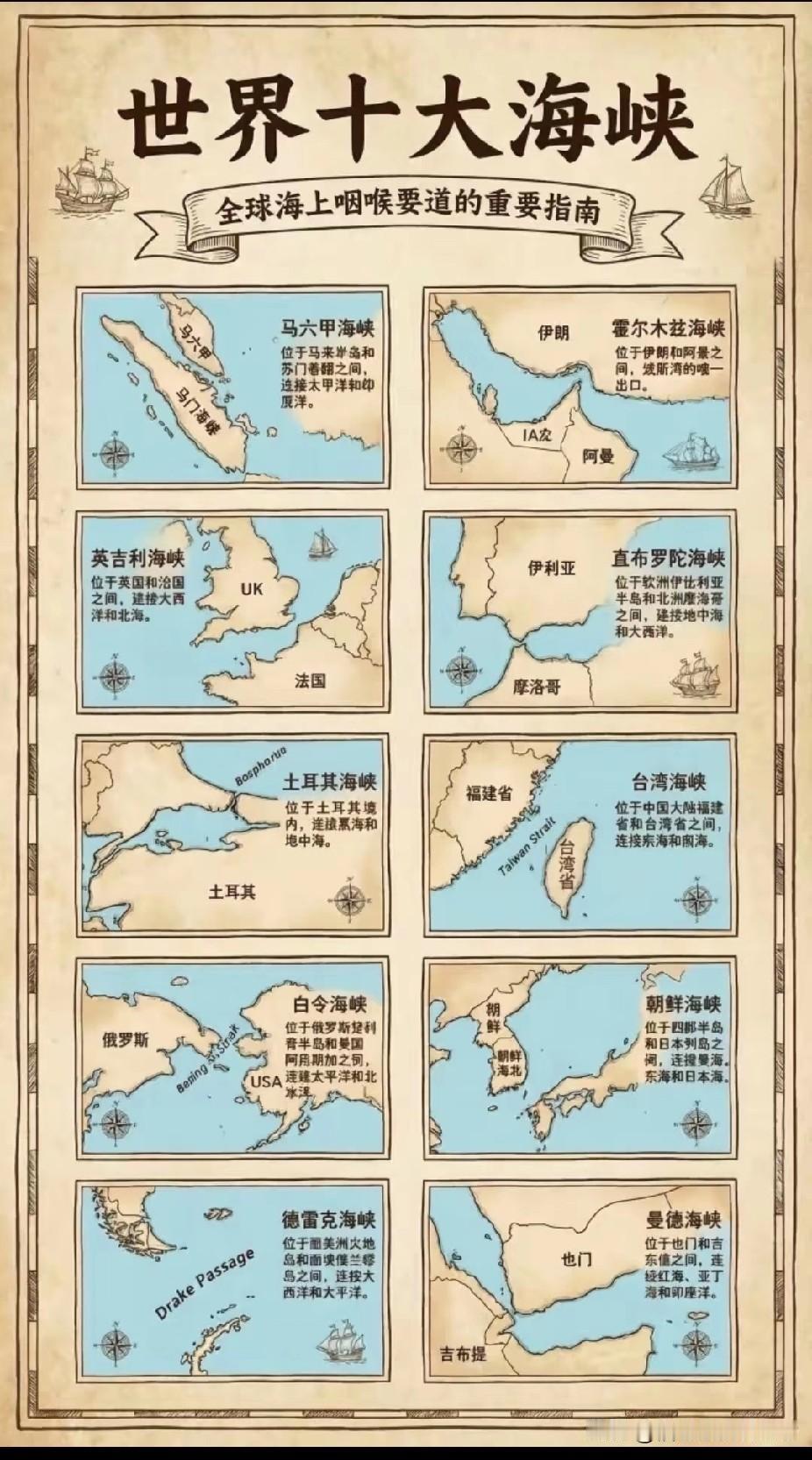 世界十大咽喉海峡。