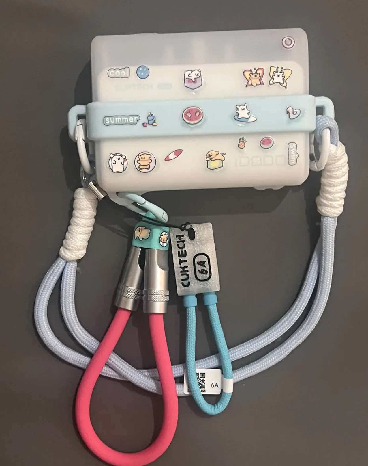 cuktech酷态科 CP挂绳式编织6A线（0.2m），去年酷态科短线（多彩）出