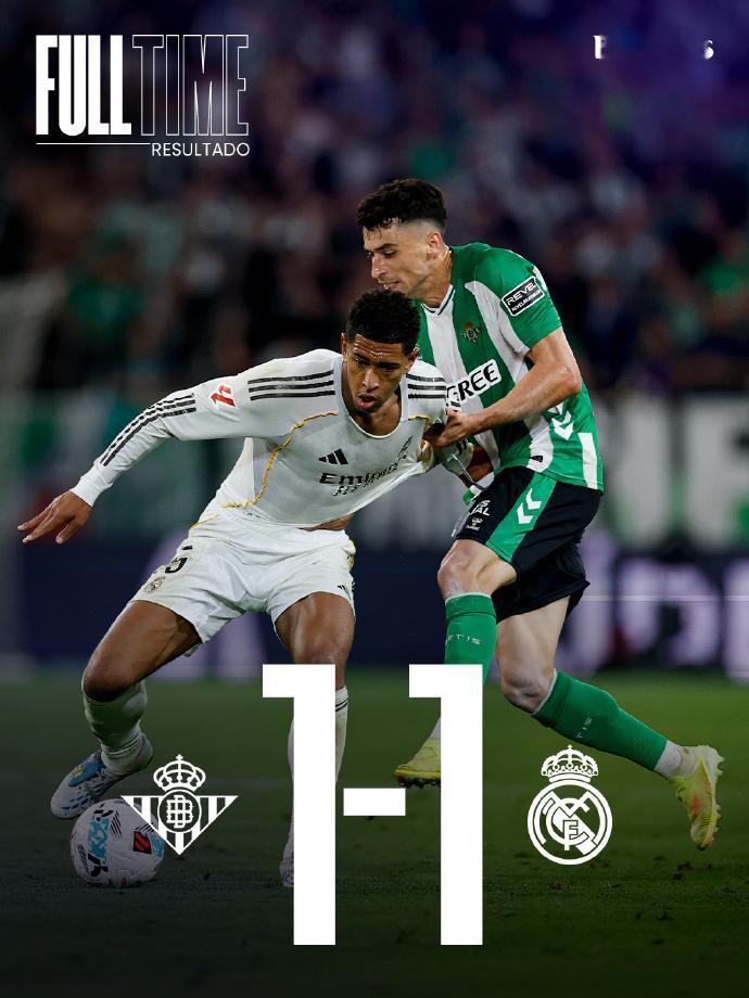 皇家贝蒂斯1比1皇马皇马 西甲第32轮，皇家贝蒂斯坐镇主场塞维利亚奥林匹克体育场