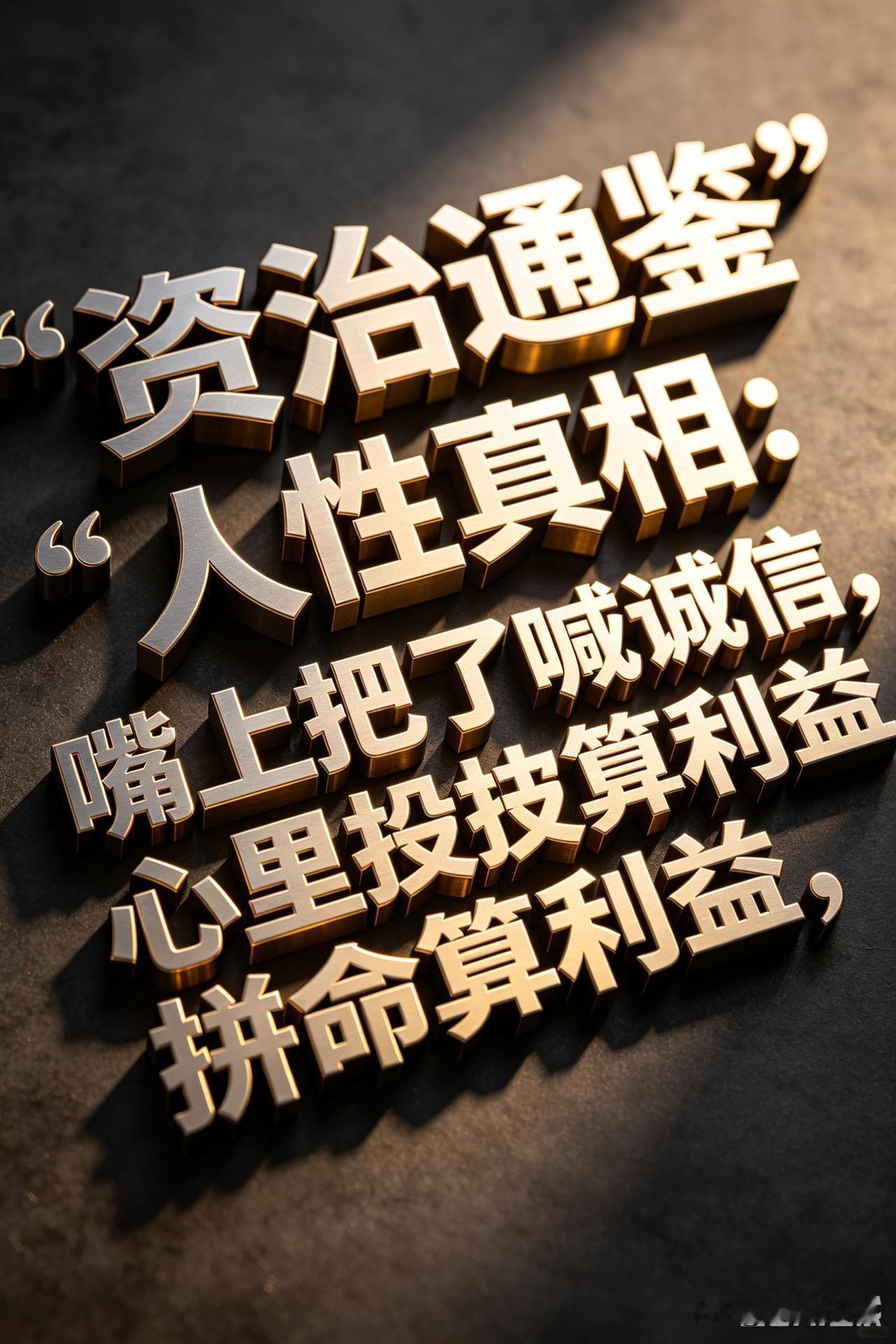 资治通鉴：诚信就是幌子，嘴上越是喊诚信，心里越是拼命算利益

先讲个真事。我前公