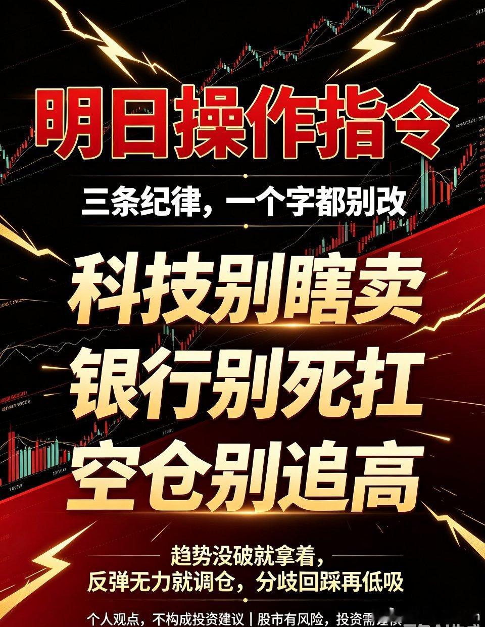 全员注意！明日股市仅三条铁律，照做即可所有人注意，明日行情无需复杂预判，只守三条