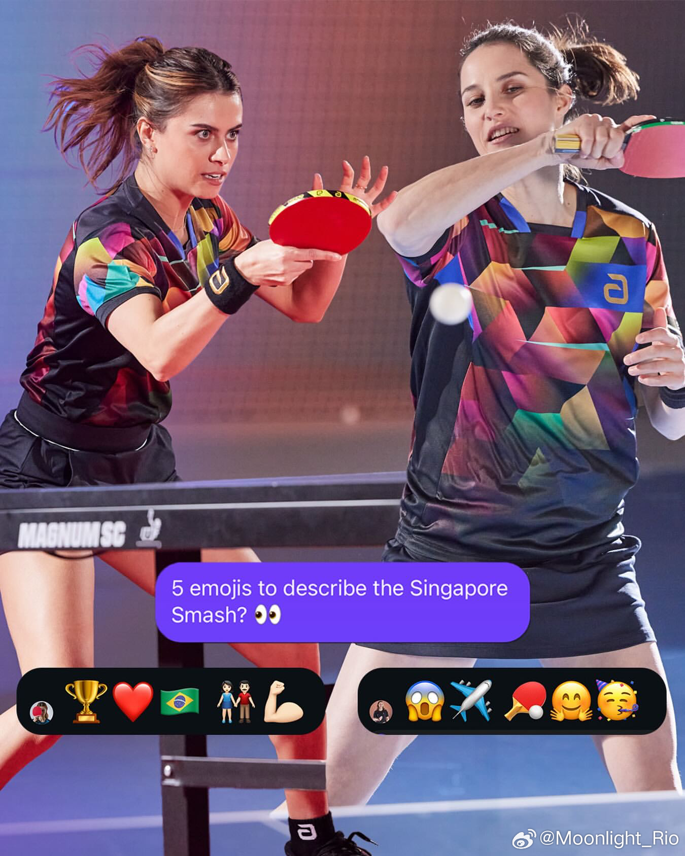 用5个emoji来形容新加坡大满贯？👀高桥·布鲁娜：🏆❤️🇧🇷👫🏻?