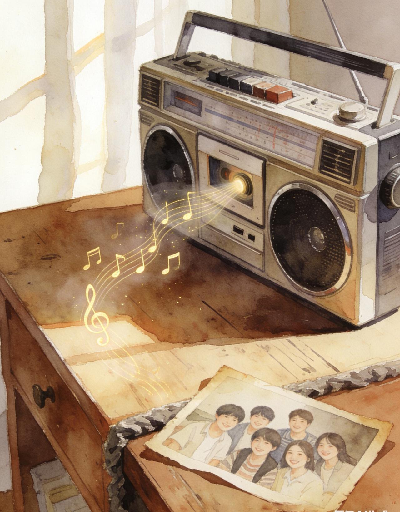 旧曲轻扬，熟悉的旋律漫过耳畔，那些藏在音符里的时光，温柔又难忘，听着听着，就想起