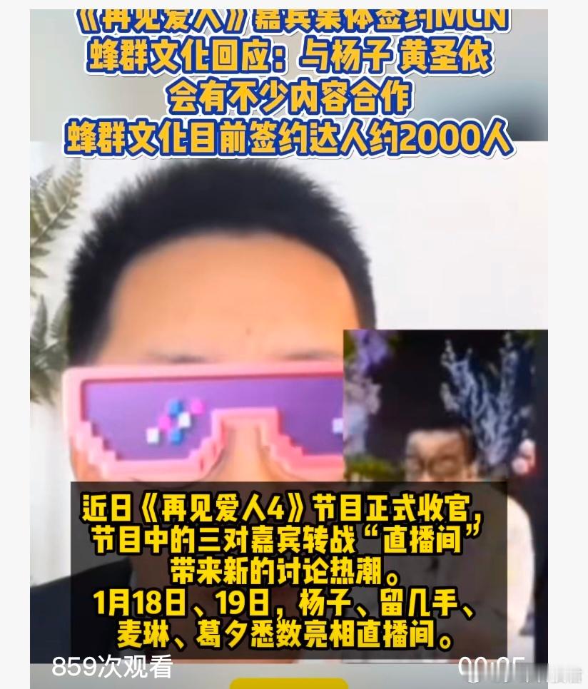 杨子黄圣依葛夕留几手签约蜂群 《再见爱人》秒变BOSS直聘，观众还沉浸在节目中不