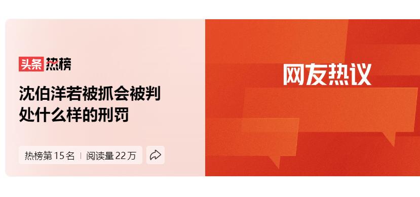 看到一个话题：沈伯洋若被抓会被判处什么样的刑罚？我觉得这个提问没意义。刑罚的条件