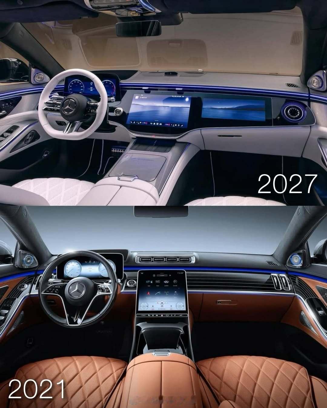 对比一下新老款奔驰S-Class，从内到外50%的部件焕新，感觉怎么样。我与汽车