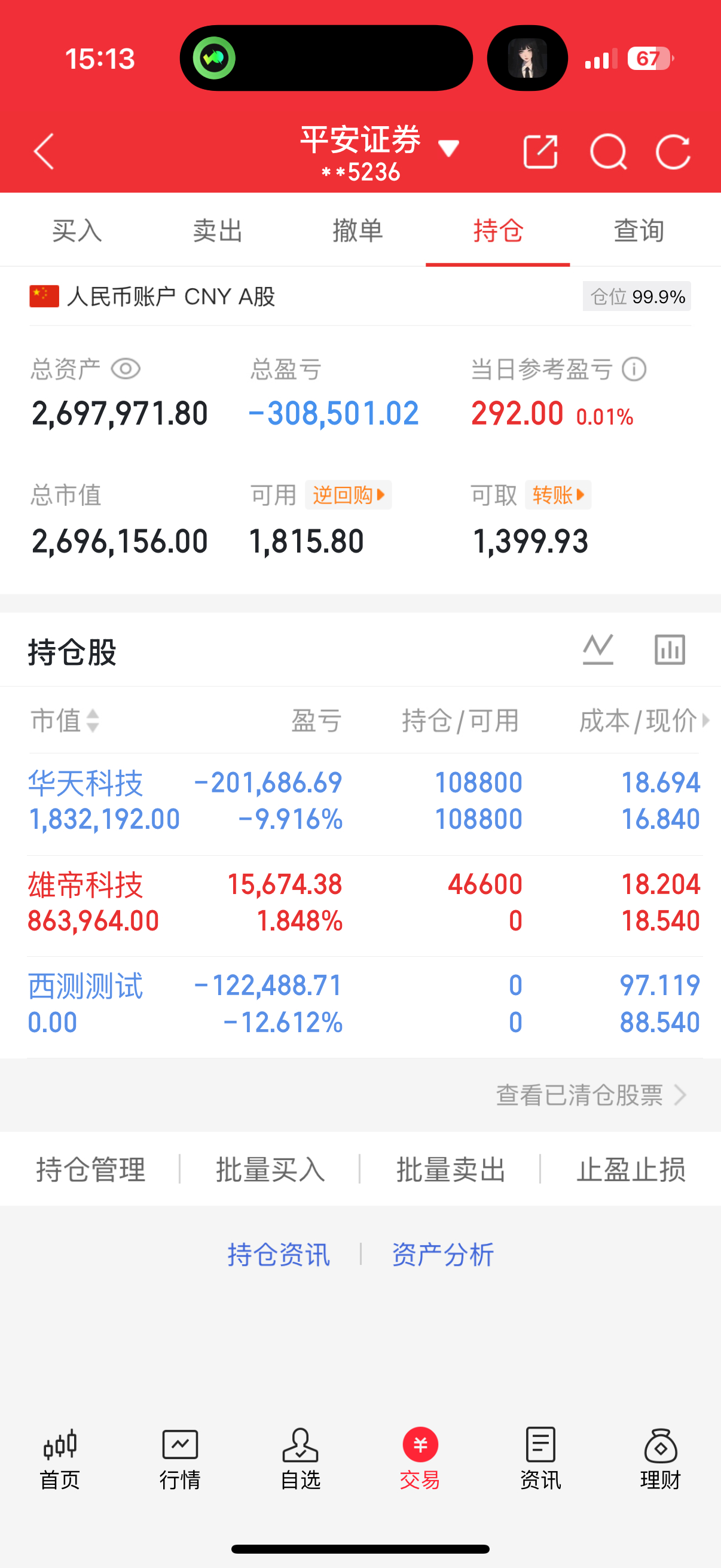 唉，这行情，早上还赚七八个点，下午全还回去了 