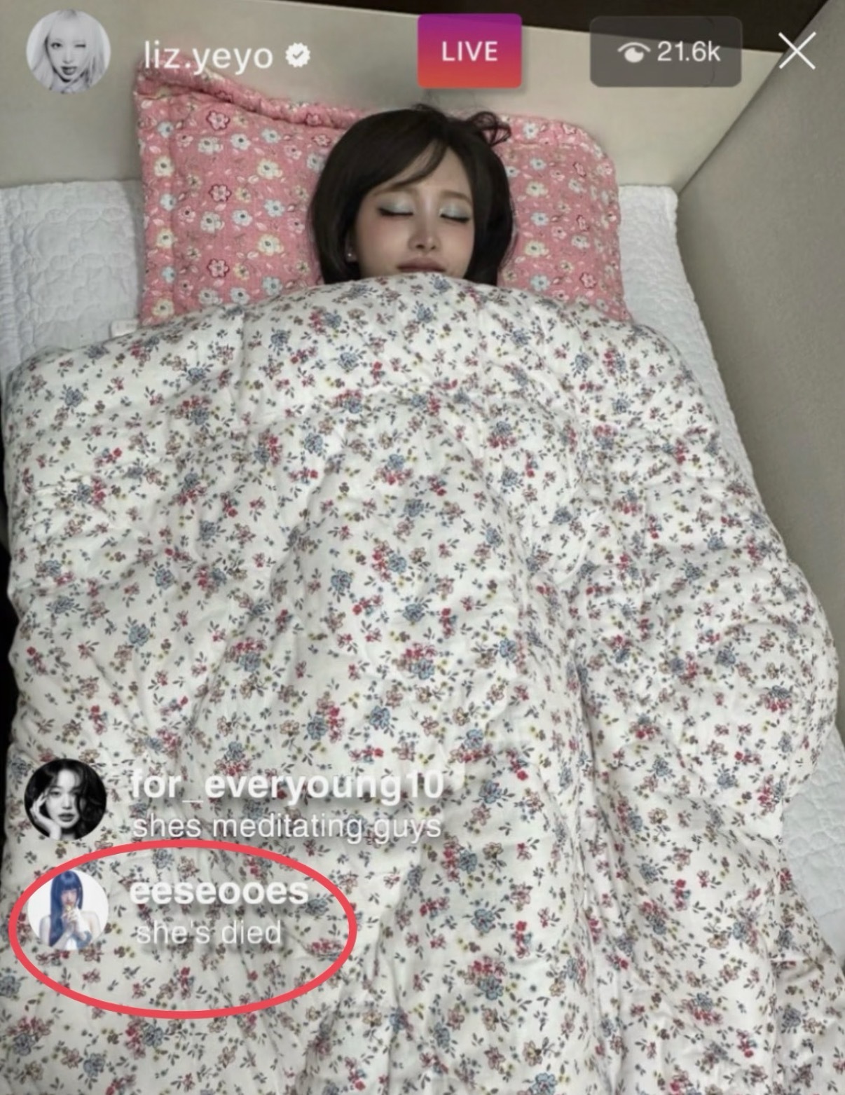 如何看待 Liz 在直播 妹宝李瑞评论：she s died ​​​