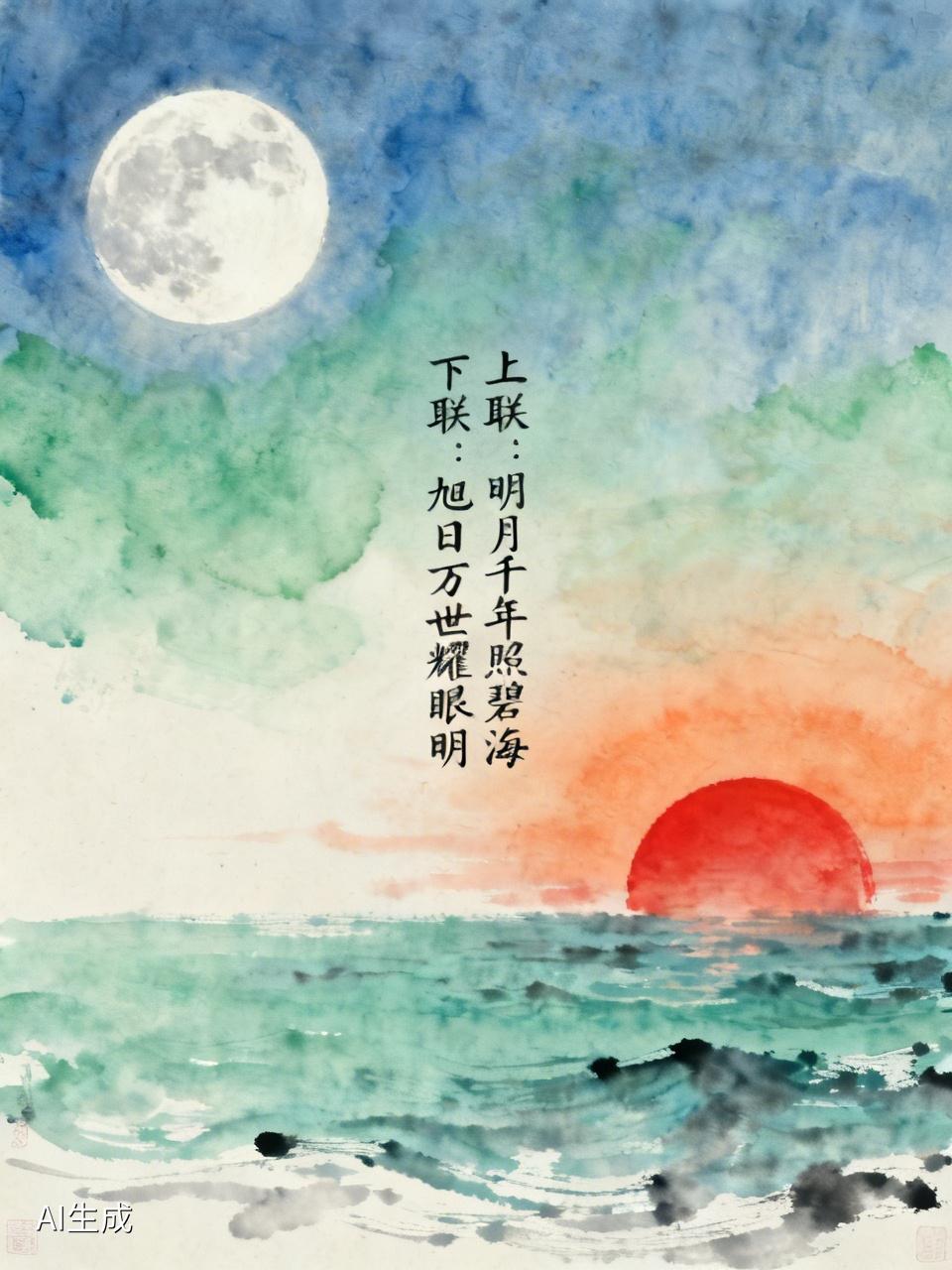 下联：旭日万世耀眼明。