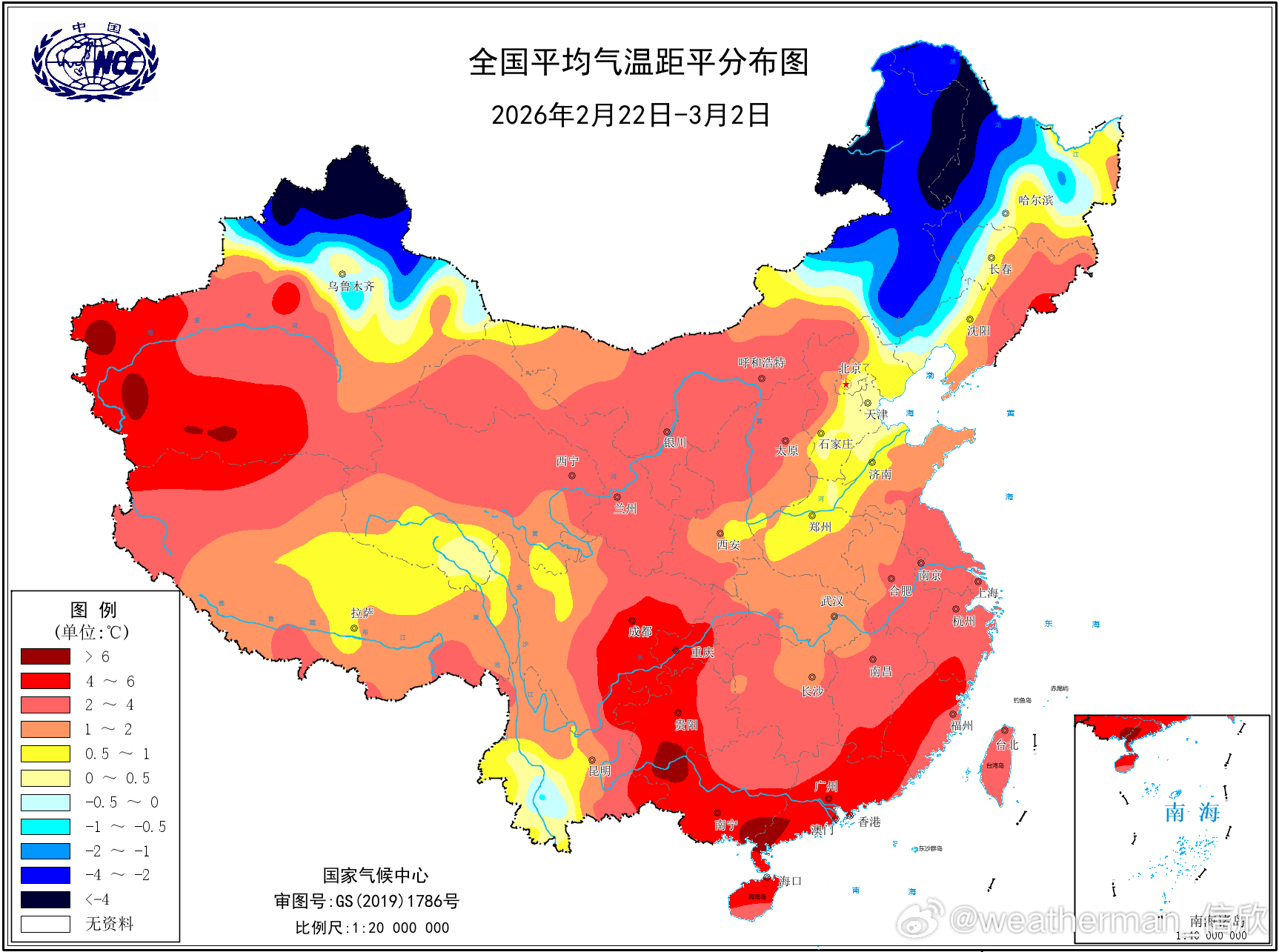 【“八九”偏暖】今冬数九，八九（2月22日-3月2日），除了偏北的新疆北部、内蒙