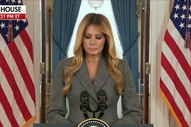 事出反常必有妖！特朗普老婆梅拉尼亚于昨天9号做出声明，她表示，将我与声名狼藉的爱