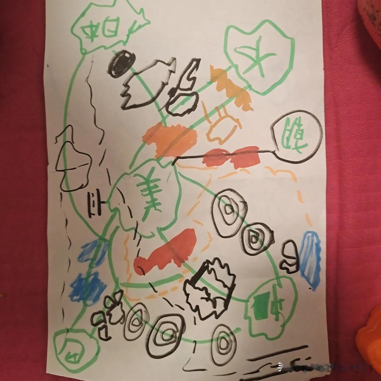 童真涂鸦就像一扇通往孩子内心世界的窗。巨野县孔庄小学的活动，190多个孩子在画布