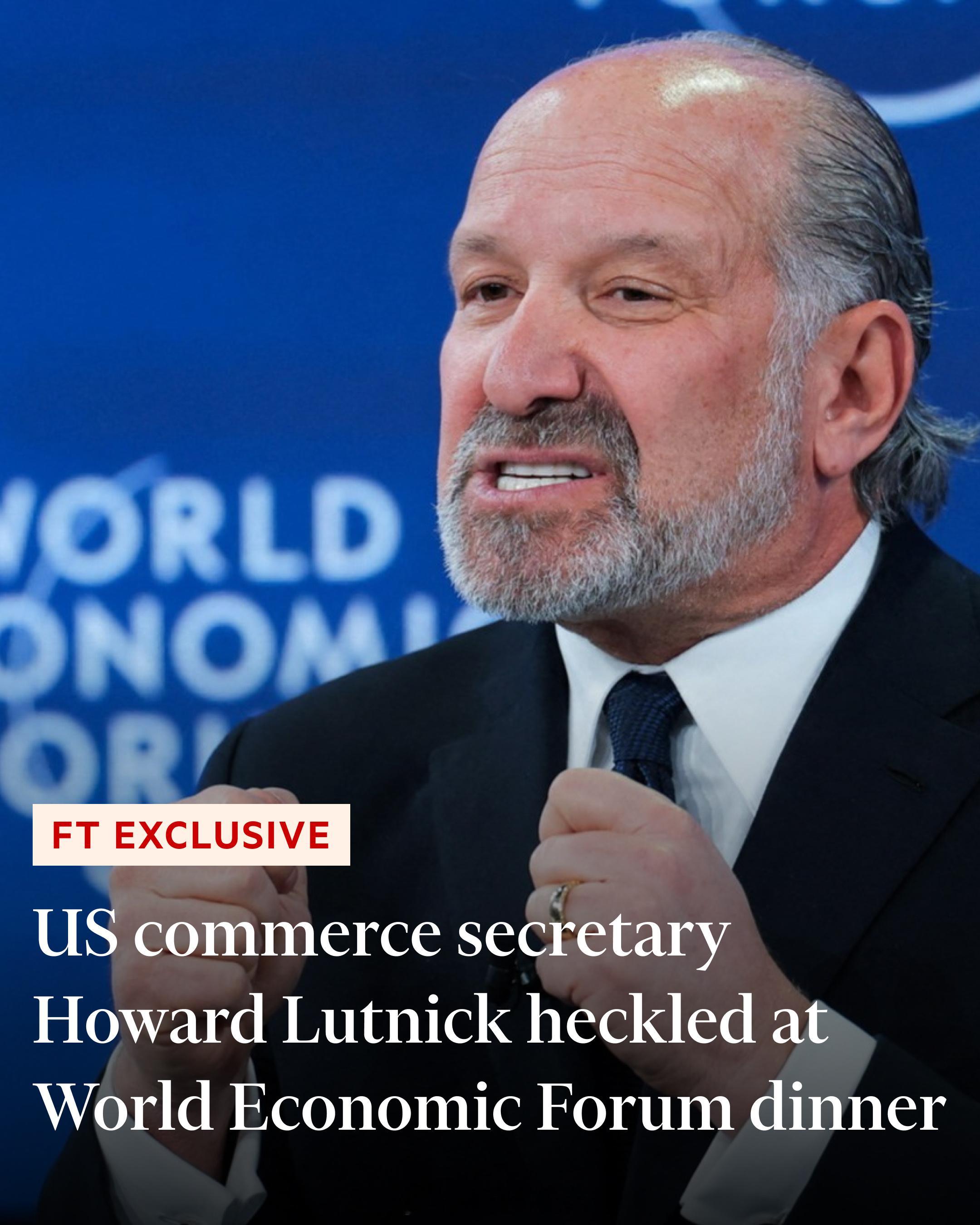 特朗普说和平委员会或取代联合国 美国商务部长卢特尼克在达沃斯世界经济论坛晚宴上遭