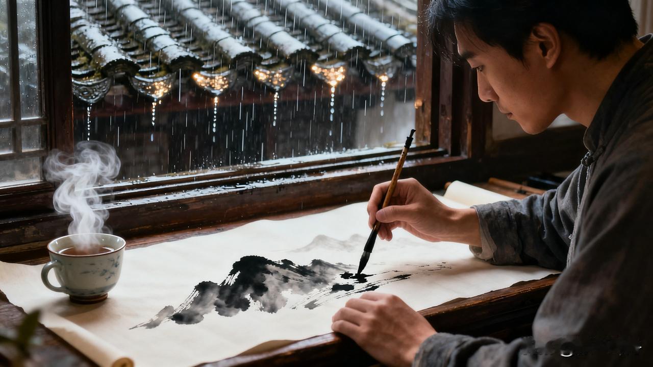 今年不知是谁偷携了江南的雨意，悄悄洒向昆明。往日明朗的天光藏进薄雾，远山近水浸在