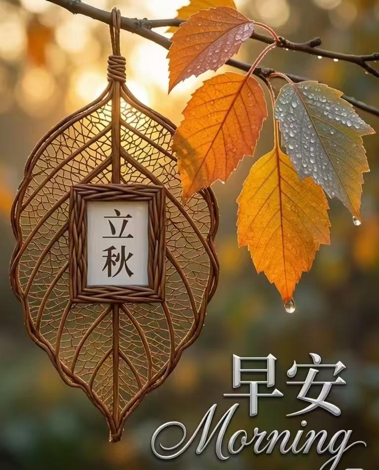 五律·新秋
 
梧叶报新秋，平畴谷满丘。
残炎犹未敛，寒蝉尚自讴。
风软消长暑，
