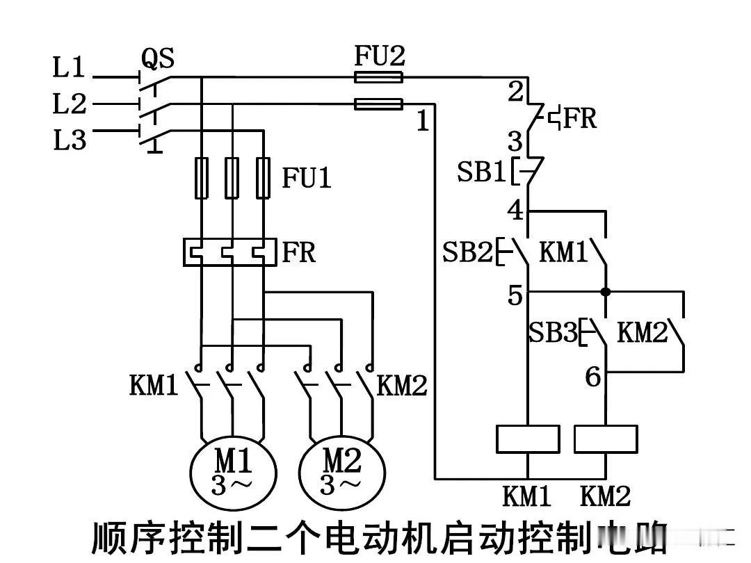 顺序启动控制电路这玩意儿，在工业里可太重要了。就像工厂里的机器，得按顺序启动才能